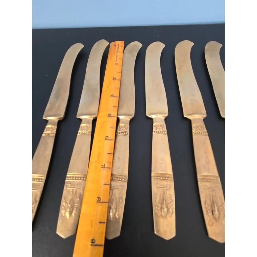 VTG James Quality Jewelers Bangkok Thailand Nickel‎ Bronze Flatware 20pc Set